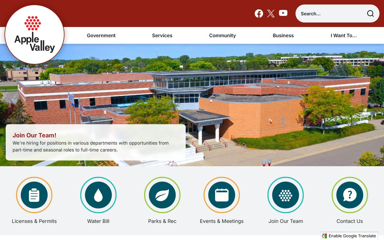 City of Apple Valley website for Apple Valley residents directory lookup