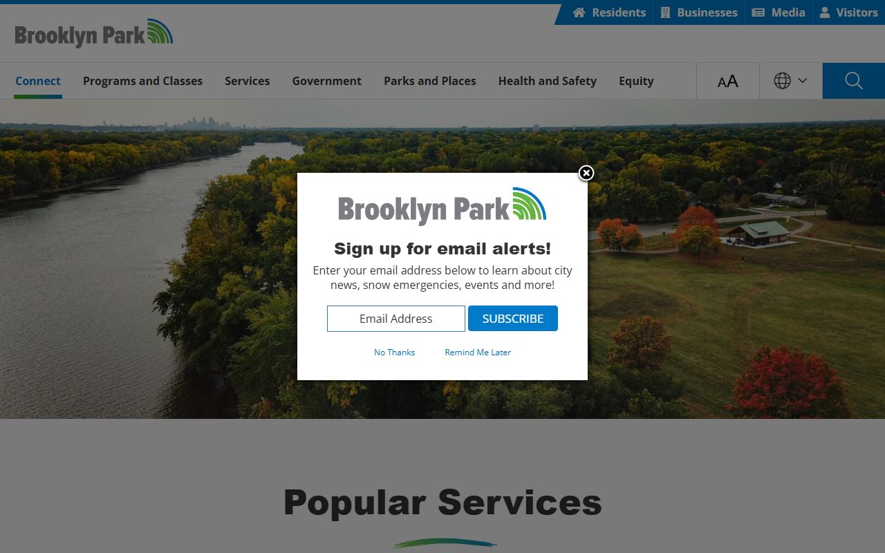 Brooklyn Park city homepage for Brooklyn Park residents directory