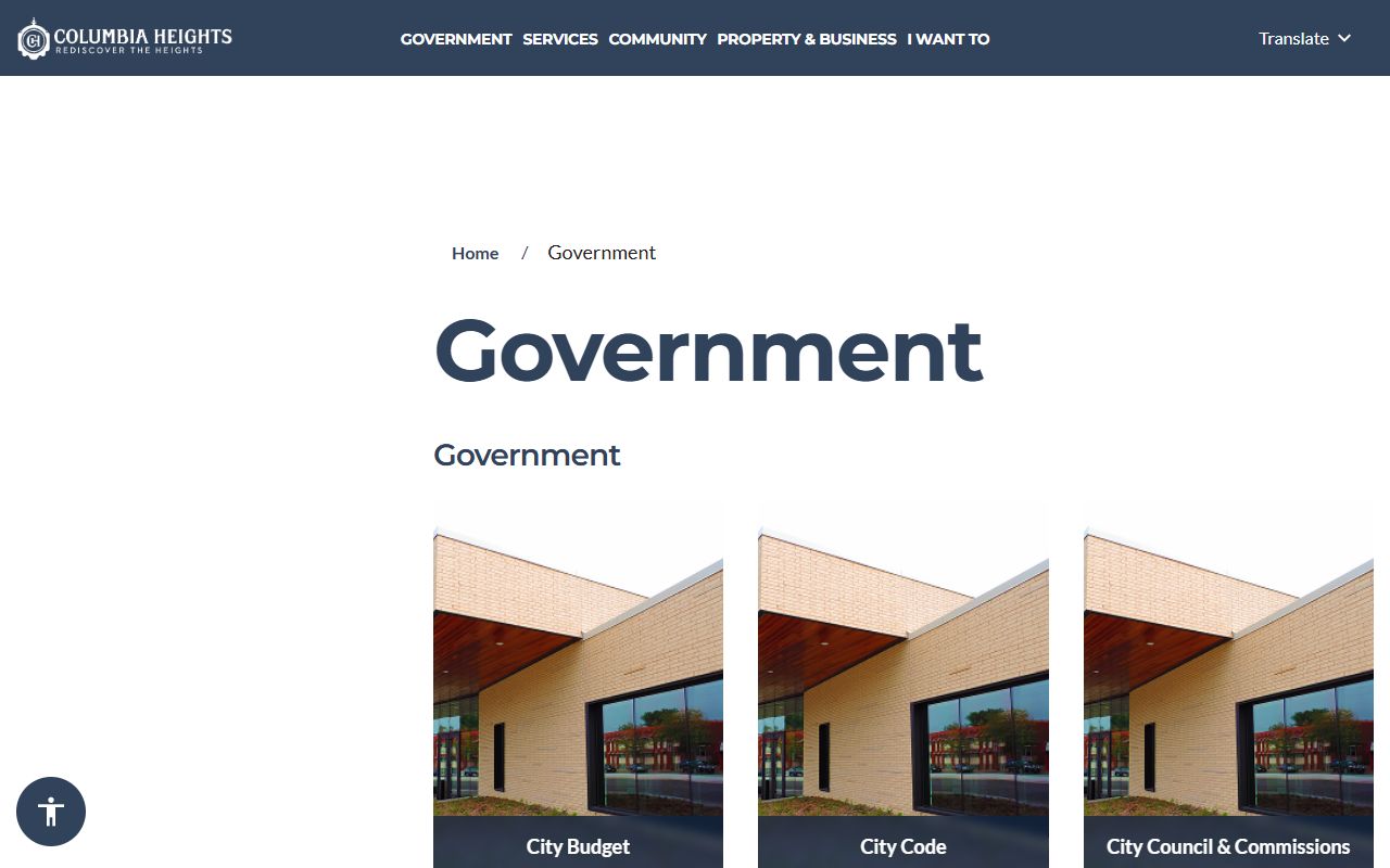 Columbia Heights government website for residents directory search