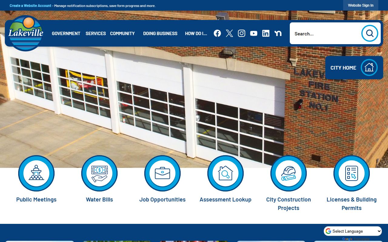 City of Lakeville website for Lakeville residents directory lookup