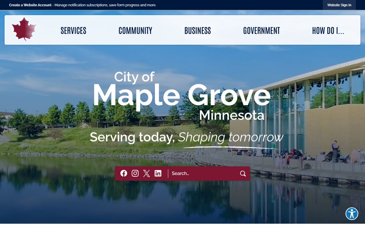 City of Maple Grove website for Maple Grove residents directory lookup