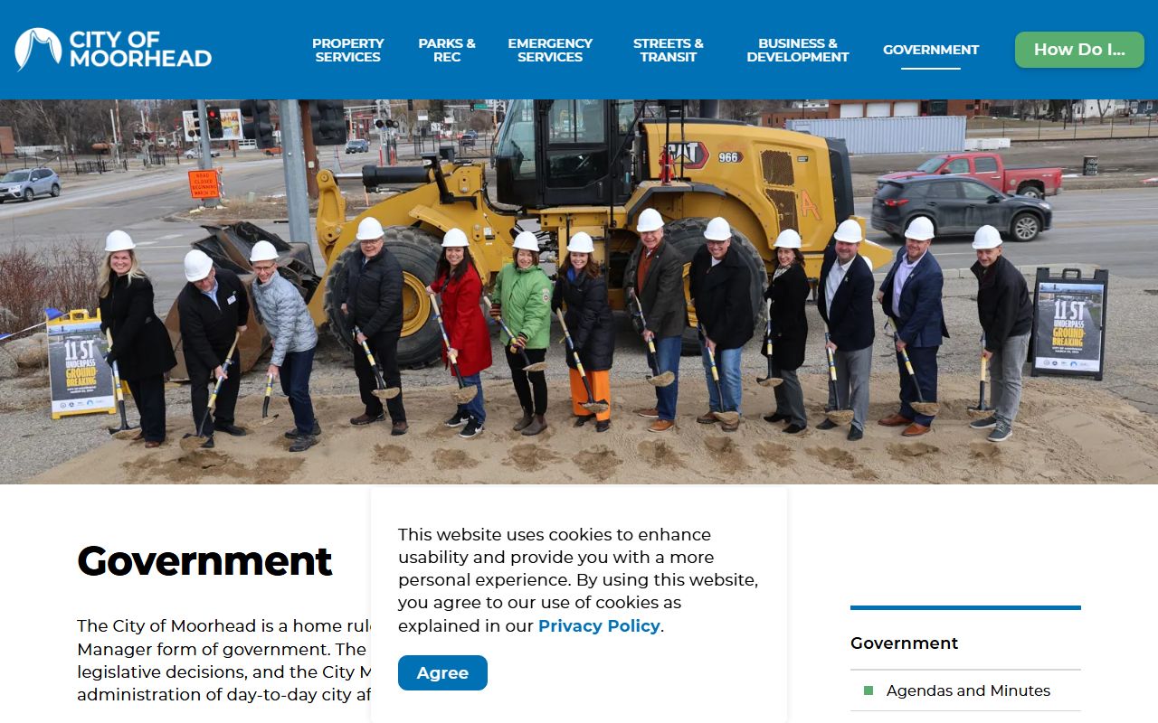 Moorhead government page for residents directory lookup