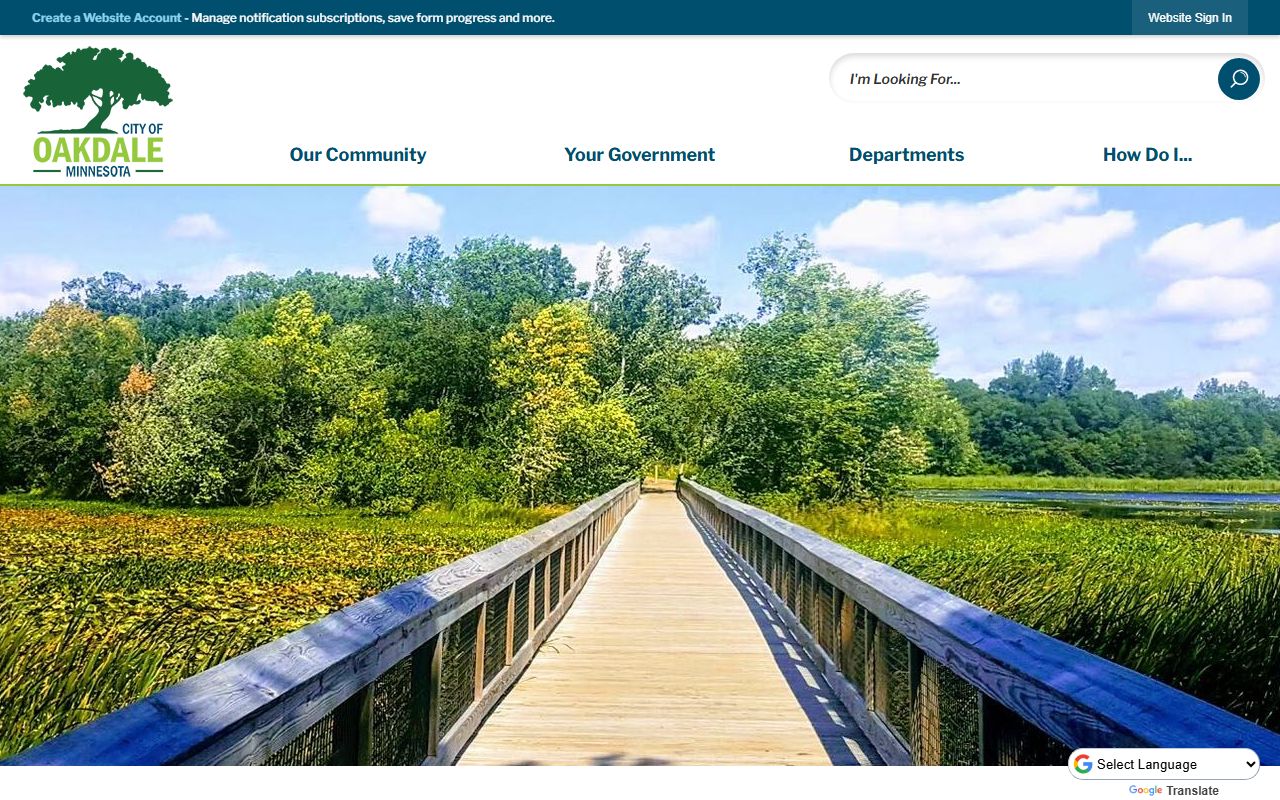 City of Oakdale website for Oakdale residents directory searches