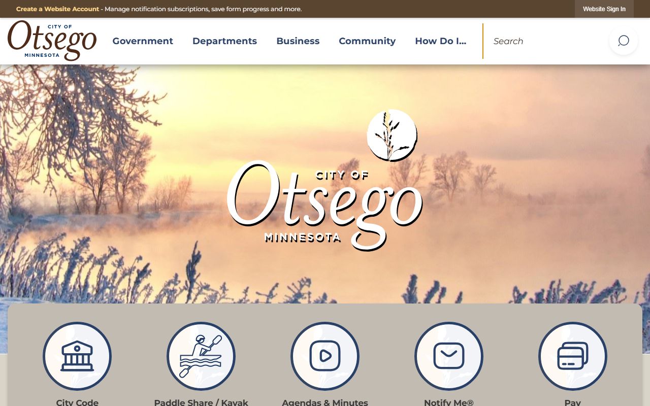 City of Otsego website for Otsego residents directory lookup