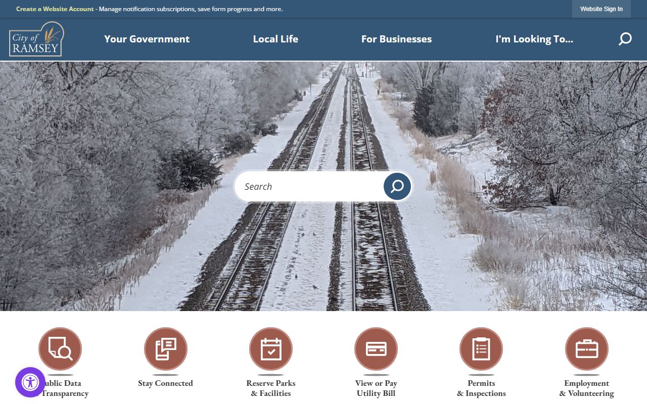 City of Ramsey website for Ramsey residents directory lookups