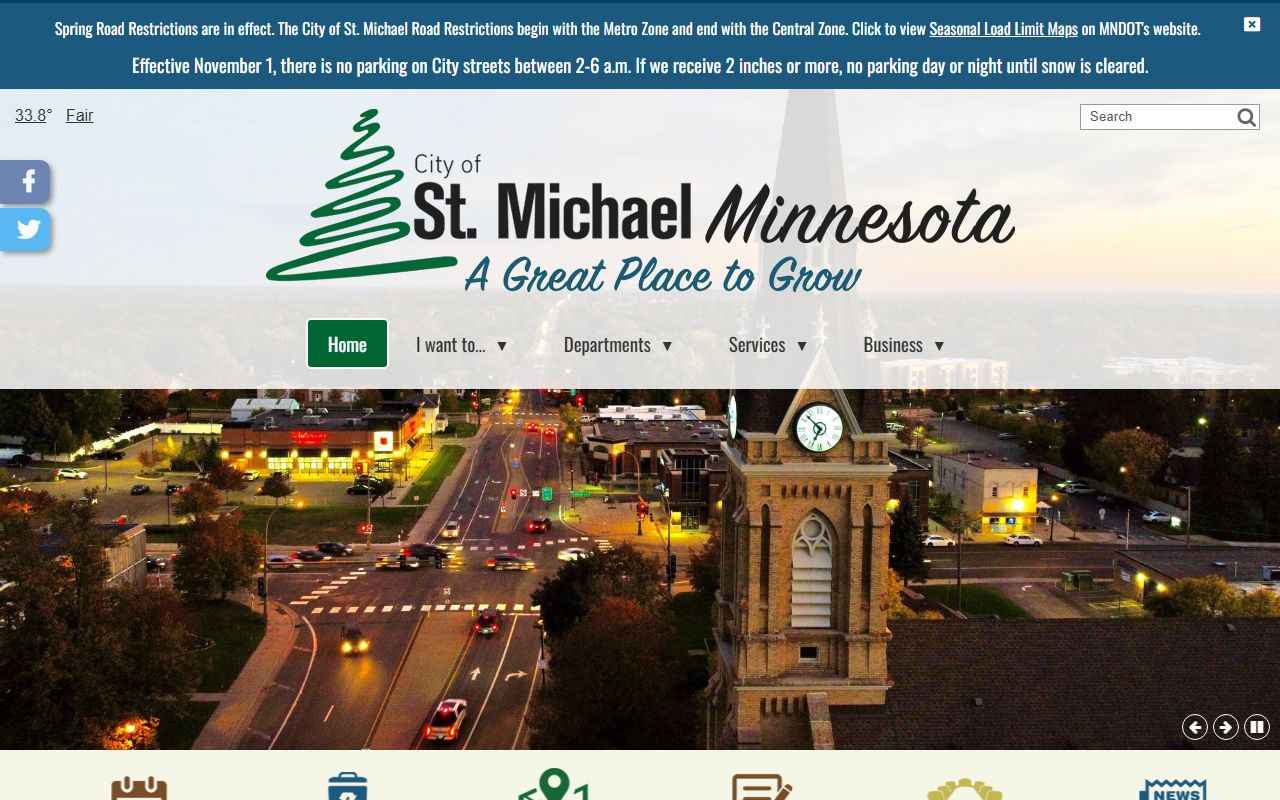 City of St. Michael website for St. Michael residents directory lookup