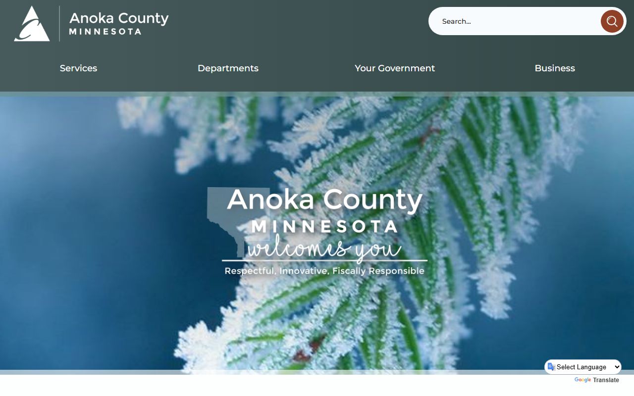 Anoka County government website for residents directory access